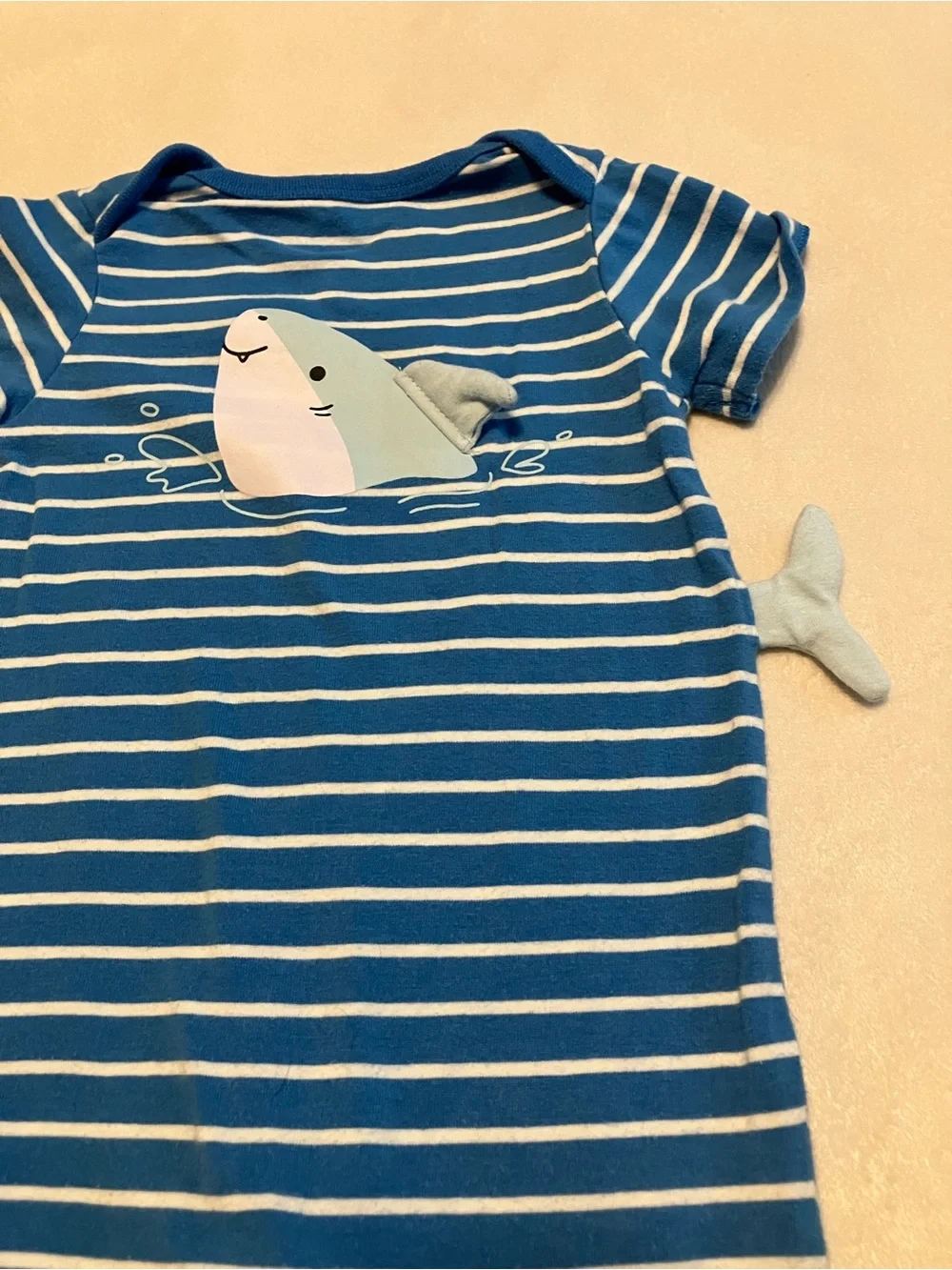 Blue Striped Shark One-Piece Romper